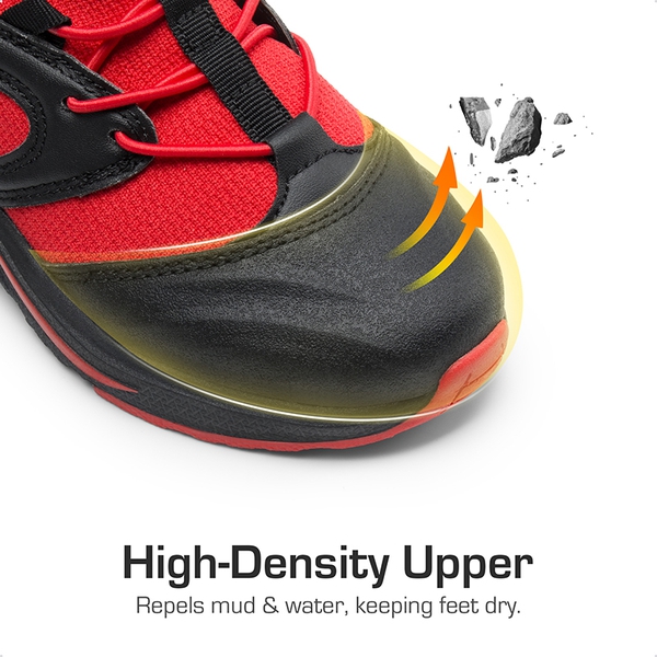 [DuraPlay Sheild Runner] Kids Lightweight Slip on Sneakers - RED/BLACK - 3